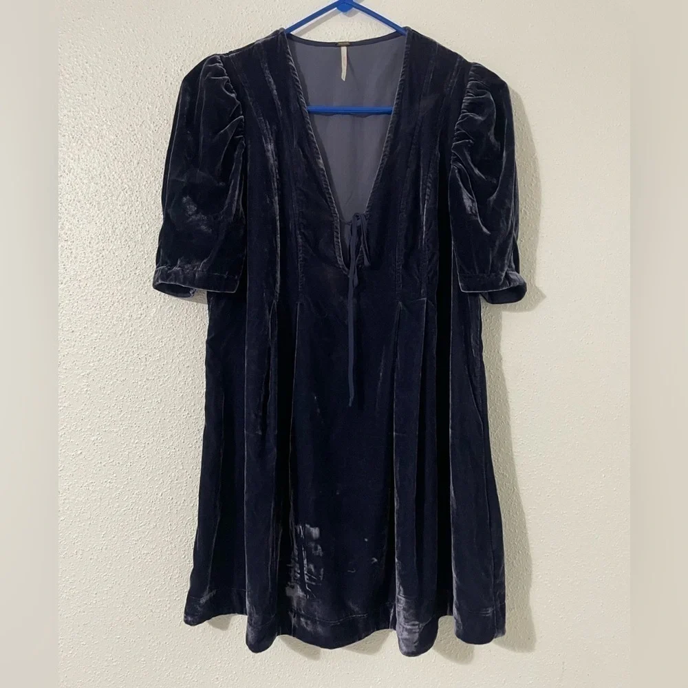 Free People Adele Velvet Tunic Top Size S/P